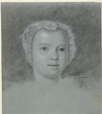 Beyaz şapkalı bir kızın başı by Mattheus Verheyden