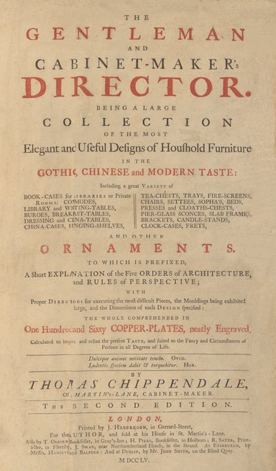Beyefendi ve Kabine Yapıcı Direktörü, 1755 by Matthew Darly
