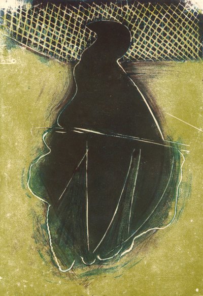 Kuş, 2018 (linocut) by Matthew Hilton