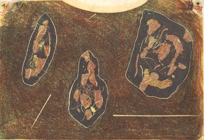 Trois Pierres, 2013 (linocut) by Matthew Hilton