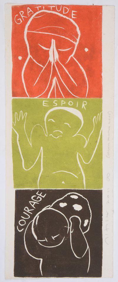 motto one, 2006 (linocut) by Matthew Hilton