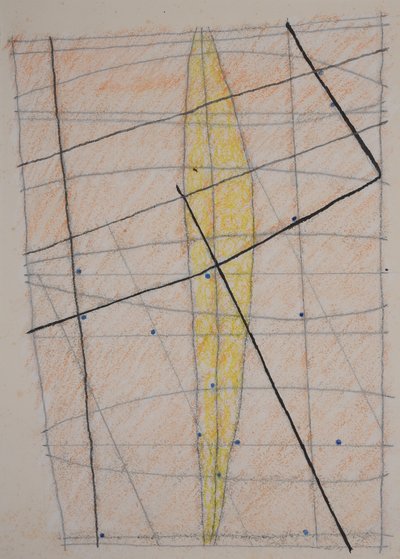 çubuk grafik 3, 2014 (aquarelle mum boya) by Matthew Hilton