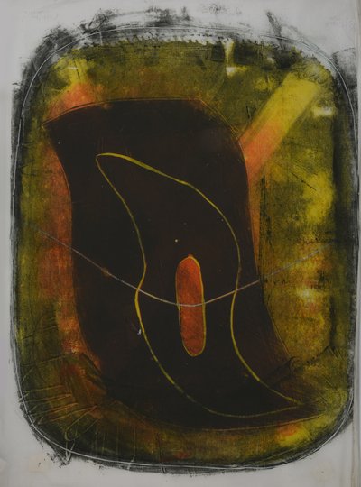 tabla iki, 2020 (linocut) by Matthew Hilton