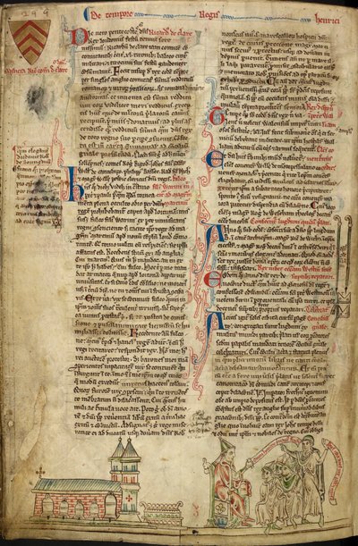 Royal 14C VII, f.138v Westminster Abbey ve St. Edward Tapınağı; sağda, Lyon Konseyi