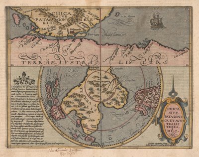 Coğrafi El Kitabından Chica sive Patagonica et Australis Terra, 1600 by Matthias Quad