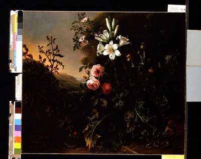 Natürmort, 1670 dolayları (tuval üzerine yağlıboya) by Matthias Withoos