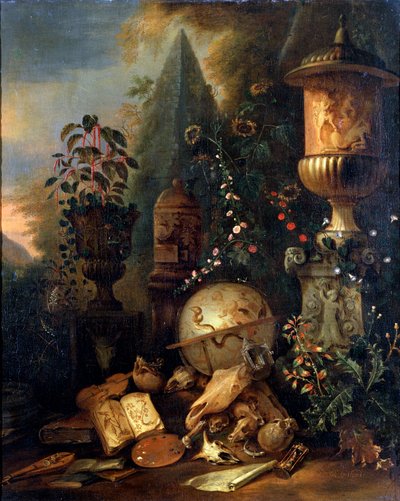 Vanitalar. Vazolu Natürmort, 17. veya 18. yüzyılın başları by Matthias Withoos