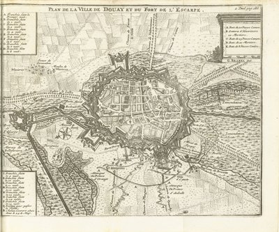 Douai Kuşatması, 1710 Douay Şehri ve Escarpe Kalesi Planı (nesnedeki başlık) by Matthijs Pool (possibly)