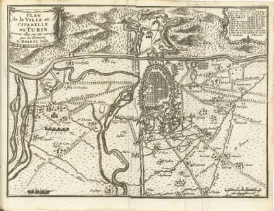 Beleg van Turijn, 1706 Şehir Planı ve Torino Kalesi, Fransızlar tarafından kuşatıldıkları için (nesne üzerindeki başlık) by Matthijs Pool (possibly)