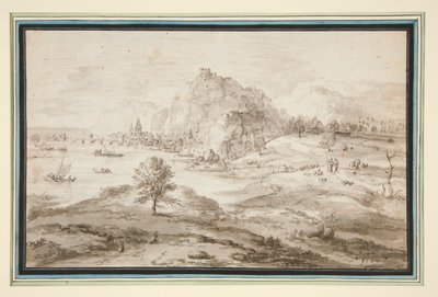 Liman ve Şehir ile Dağlık Manzara by Matthys Cock