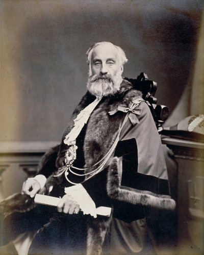 Bay Burt, Londra Şerifi, kırmızı elbisesi, rozeti ve zinciri, c1865 giyiyor by Maull and Co