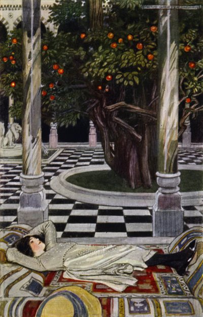 Bağdat Ziyareti: Ön Avluda (renkli taş) by Maurice (after) Greiffenhagen