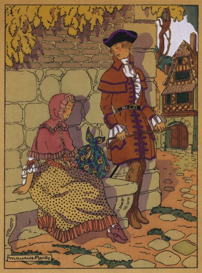 Manon Lescaut tarafından Tarih için İllüstrasyon (renkli taş) by Maurice Berty