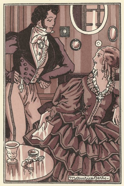 Scenes de la Vie de Boheme için İllüstrasyon Henri Murger (lito) by Maurice Berty