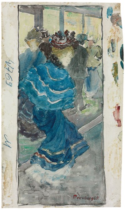 Mavi Elbiseli Zarif Kadın, c.1893-94 by Maurice Brazil Prendergast