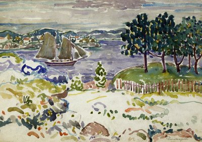 Yelkenli Giriş, Maine, ca. 1913-1915. by Maurice Brazil Prendergast