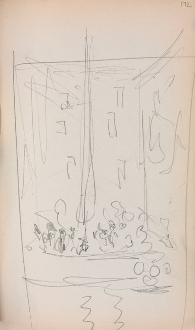 İtalyan Eskiz Defteri: Figürlü Tekne sayfa 172, 1898-1899. by Maurice Brazil Prendergast