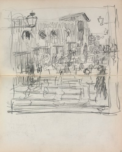 İtalyan Eskiz Defteri: Figürlü Köprü sayfa 93 ve 94, 1898-1899. by Maurice Brazil Prendergast
