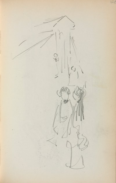 İtalyan Sketchbook: Rakamlar sayfa 128, 1898-1899. by Maurice Brazil Prendergast