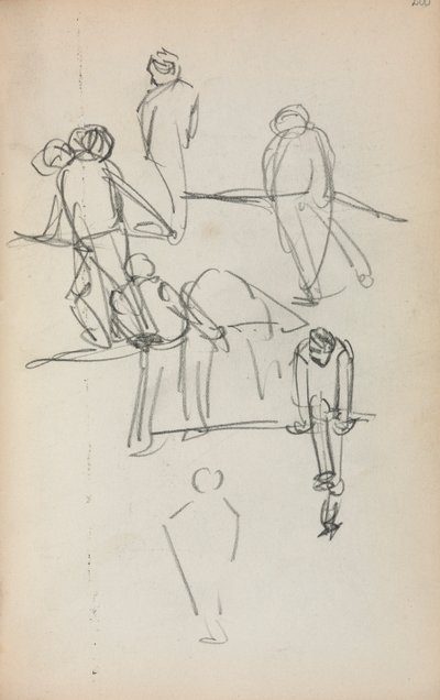 İtalyan Sketchbook: Rakamlar sayfa 200, 1898-1899. by Maurice Brazil Prendergast
