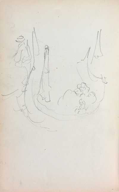 İtalyan Sketchbook: Gondol sayfa 35, 1898-1899. by Maurice Brazil Prendergast