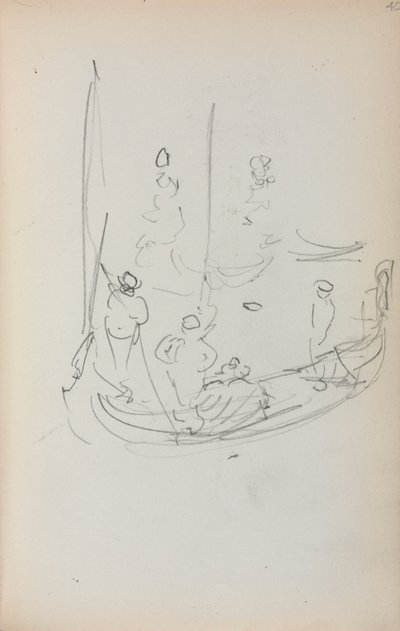 İtalyan Sketchbook: Gondol sayfa 40, 1898-1899. by Maurice Brazil Prendergast