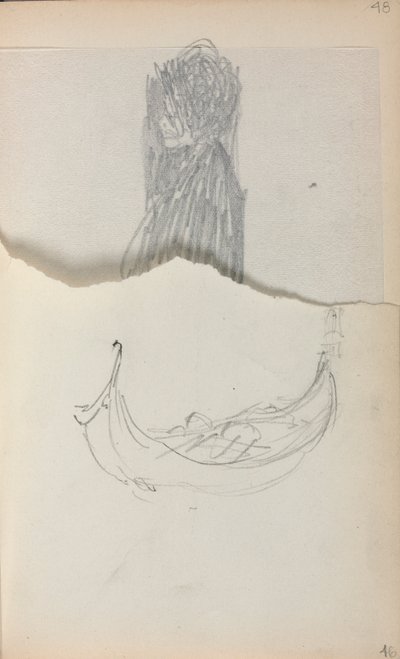 İtalyan Sketchbook: Gondol sayfa 46, 1898-1899. by Maurice Brazil Prendergast