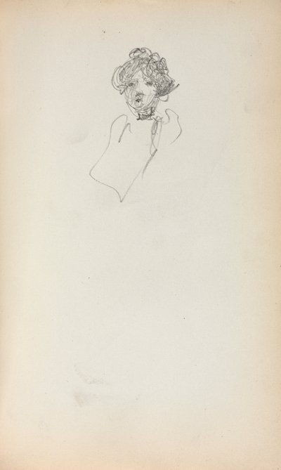 İtalyan Eskiz Defteri: Bir Kadının Başı sayfa 215, 1898-1899. by Maurice Brazil Prendergast