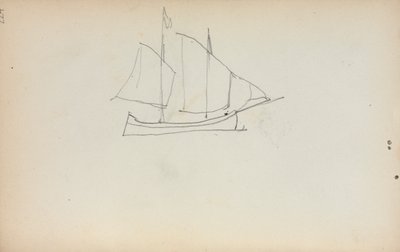 İtalyan Sketchbook: Yelkenli sayfa 224, 1898-1899. by Maurice Brazil Prendergast