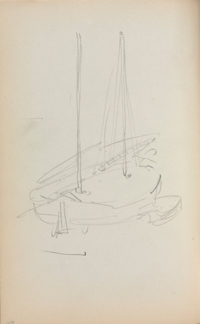 İtalyan Sketchbook: Yelkenli sayfa 60, 1898-1899. by Maurice Brazil Prendergast