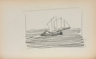 İtalyan Sketchbook: Yelkenli sayfa 75, 1898-1899. by Maurice Brazil Prendergast