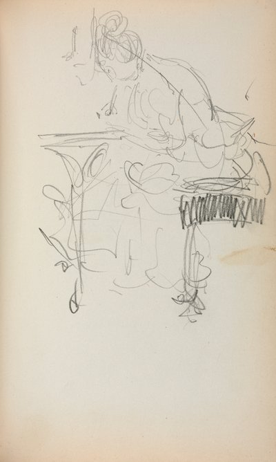 İtalyan Eskiz Defteri: Oturan Kadın Dikişi sayfa 153, 1898-1899. by Maurice Brazil Prendergast