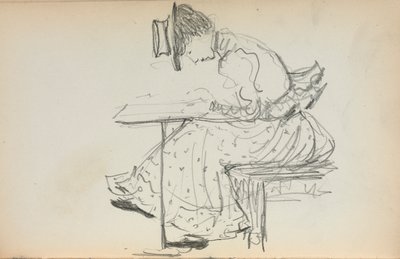 İtalyan Eskiz Defteri: Oturan Kadın sayfa 107, 1898-1899. by Maurice Brazil Prendergast
