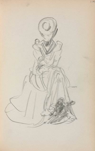 İtalyan Eskiz Defteri: Oturan Kadın sayfa 114, 1898-1899. by Maurice Brazil Prendergast