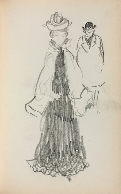 İtalyan Eskiz Defteri: Ayakta Kadın ve Erkek sayfa 125, 1898-1899. by Maurice Brazil Prendergast