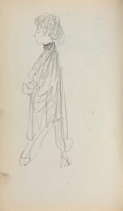 İtalyan Eskiz Defteri: Profilde Duran Kadın sayfa 51, 1898-1899. by Maurice Brazil Prendergast