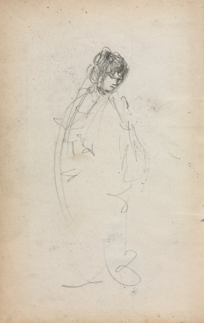 İtalyan Eskiz Defteri: Ayakta Kadın sayfa 1, 1898-1899. by Maurice Brazil Prendergast