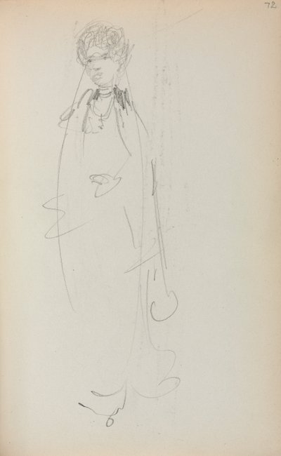 İtalyan Eskiz Defteri: Ayakta Kadın sayfa 72, 1898-1899. by Maurice Brazil Prendergast