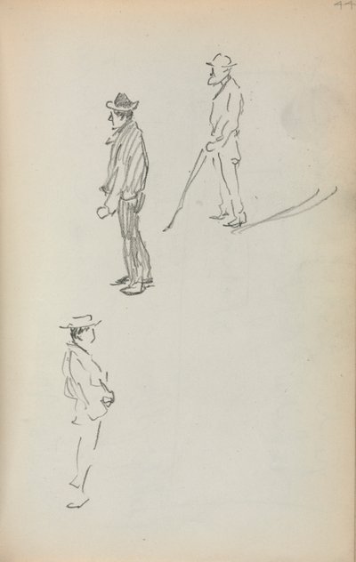 İtalyan Eskiz Defteri: Üç Daimi Adam sayfa 44, 1898-1899. by Maurice Brazil Prendergast