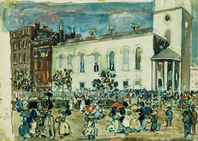 Park Street Kilisesi, Boston, c.1905-1907 by Maurice Brazil Prendergast