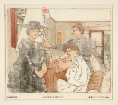 Gravürcünün Ailesi by Maurice Delcourt