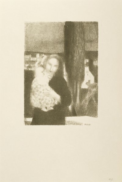 Maternite au cypres (Bir Selvi Ağacının Altında Anne ve Çocuk) by Maurice Denis