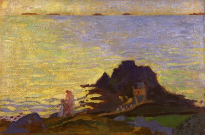 Anne ve Çocuk, Kayalık Bir Çıkıntının Üzerinde (kart üzerinde yağlı boya) by Maurice Denis