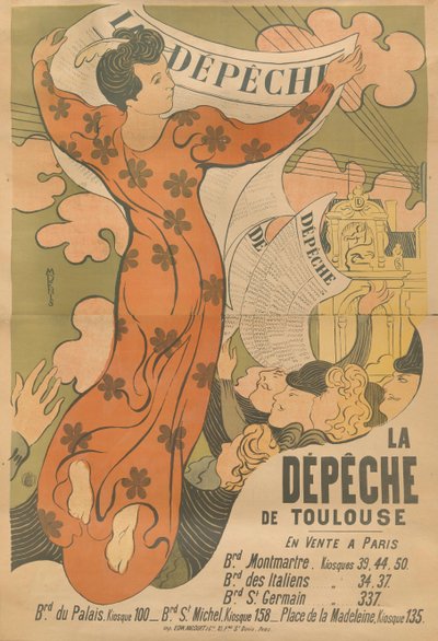 La Dépêche de Toulouse gazetesinin afişi, 1892. by Maurice Denis