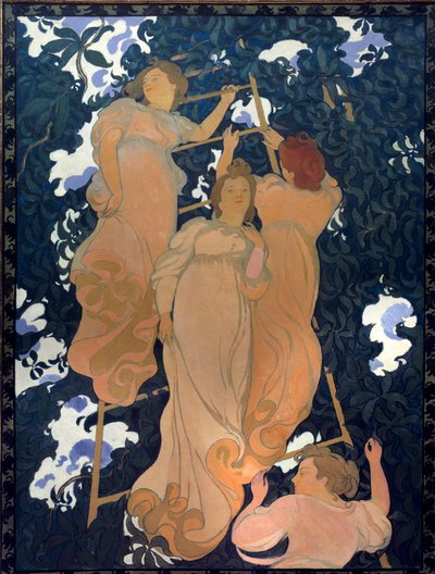 Tavan için Karton Üzerine Yapıştırılmış Yeşillik Kanvasındaki Ölçek by Maurice Denis