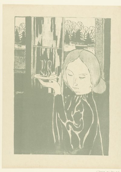 Vrouw, waterkan op dienblad ile tanıştı ibrik olan kadın Deneme (dizi başlığı) by Maurice Denis