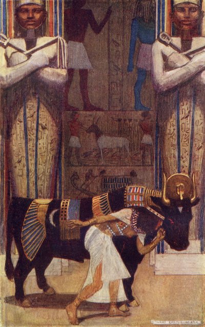 Kral Olan Köylü masalından Karısı Kız ve Bata Boğa, Donald A. Mackenzie tarafından 1907'de yayınlanan 'Mısır Efsanesi ve Efsanesi'nden bir çizim by Maurice Greiffenhagen