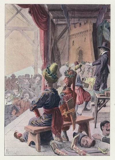 Gil Blas için çizim (renkli taş) by Maurice Leloir