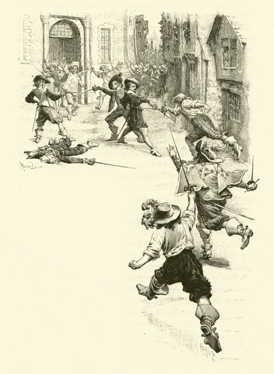 Üç Silahşörler için İllüstrasyon (gravür) by Maurice Leloir
