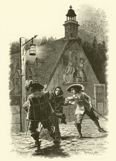Üç Silahşörler için İllüstrasyon (gravür) by Maurice Leloir